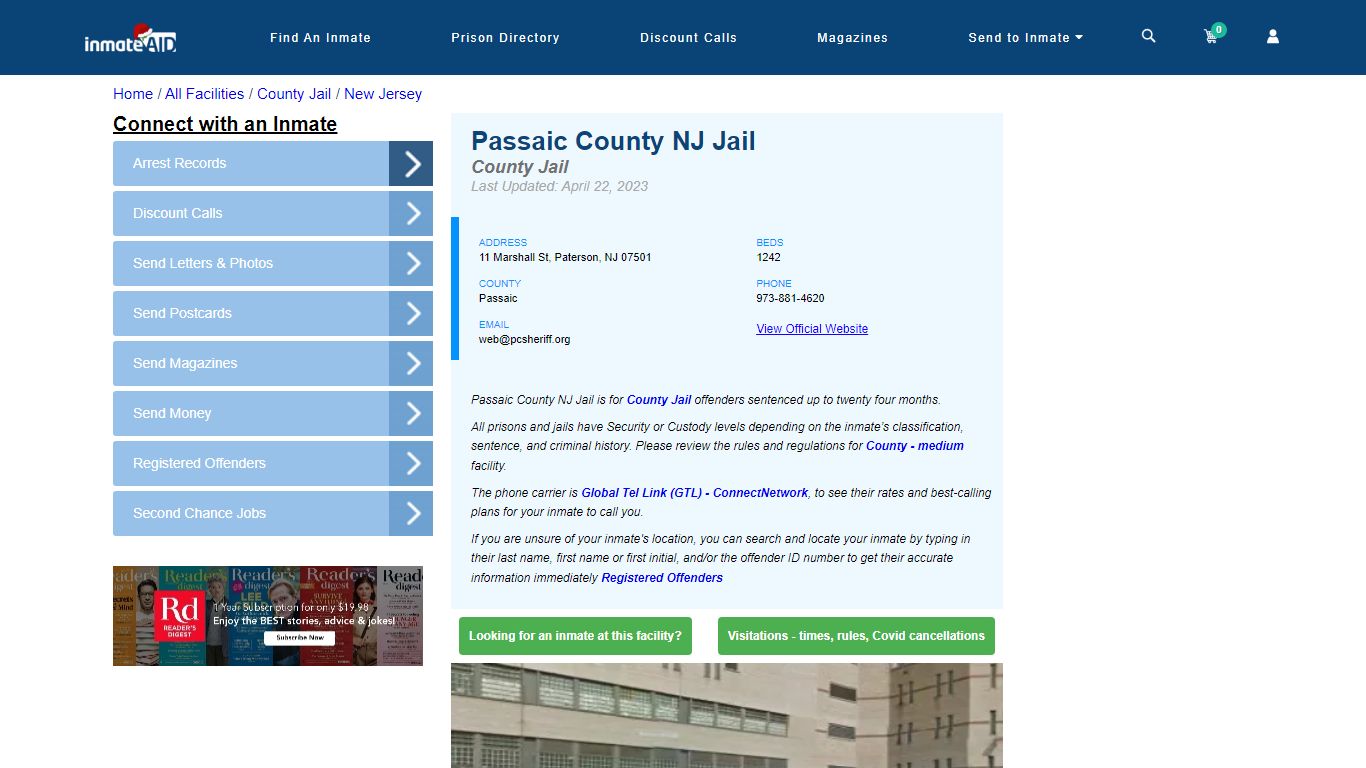 Passaic County NJ Jail - Inmate Locator - Paterson, NJ