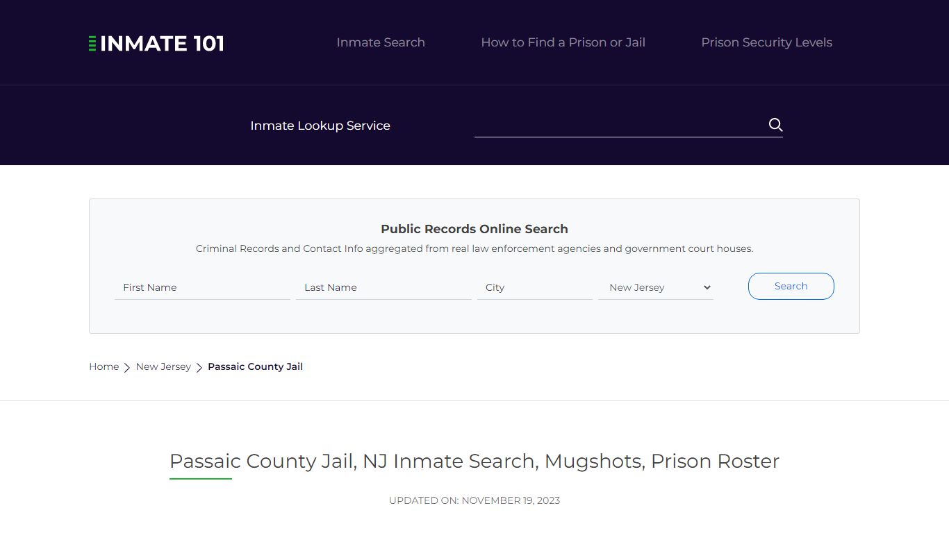 Passaic County Jail, NJ Inmate Search, Mugshots, Prison Roster